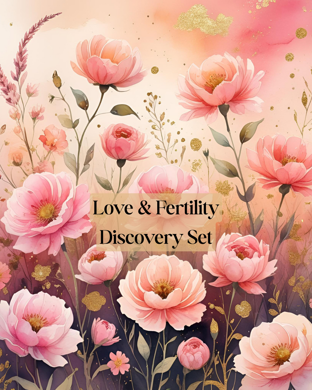 Love & Fertility Discovery Set with floral design, celebrating passion and renewal in a vibrant presentation.
