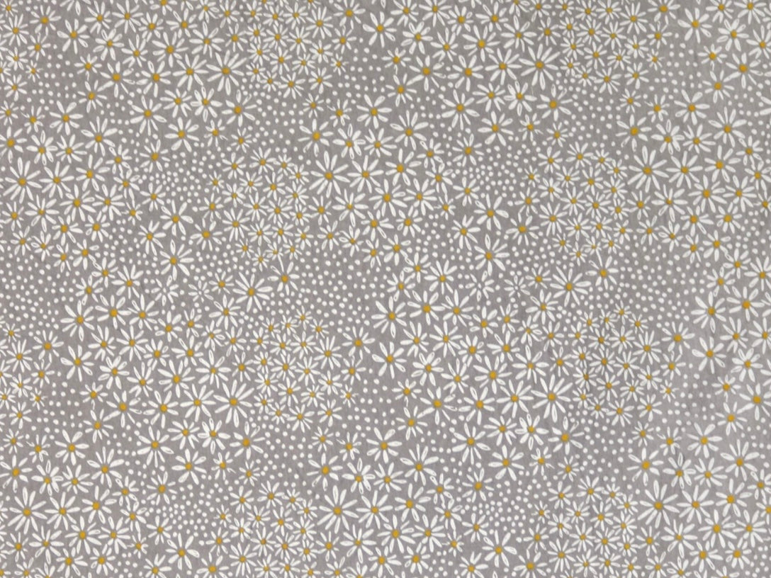 Herbal Comfort Heat Pack - Spring Patterns with a floral grey background featuring white and gold daisies.