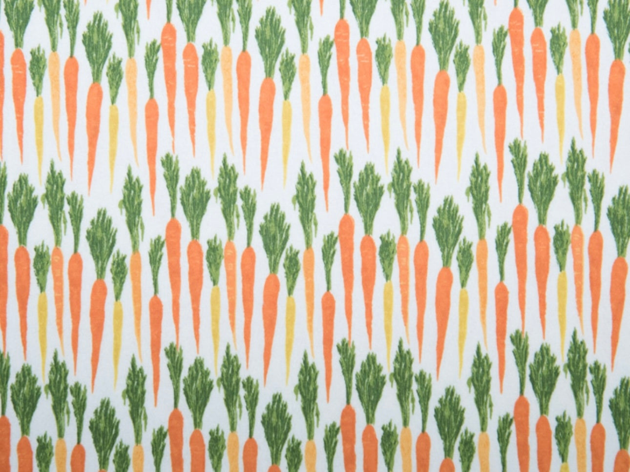 Pattern of carrots in various colors on a white background, ideal for Herbal Comfort Heat Pack - Spring Patterns.
