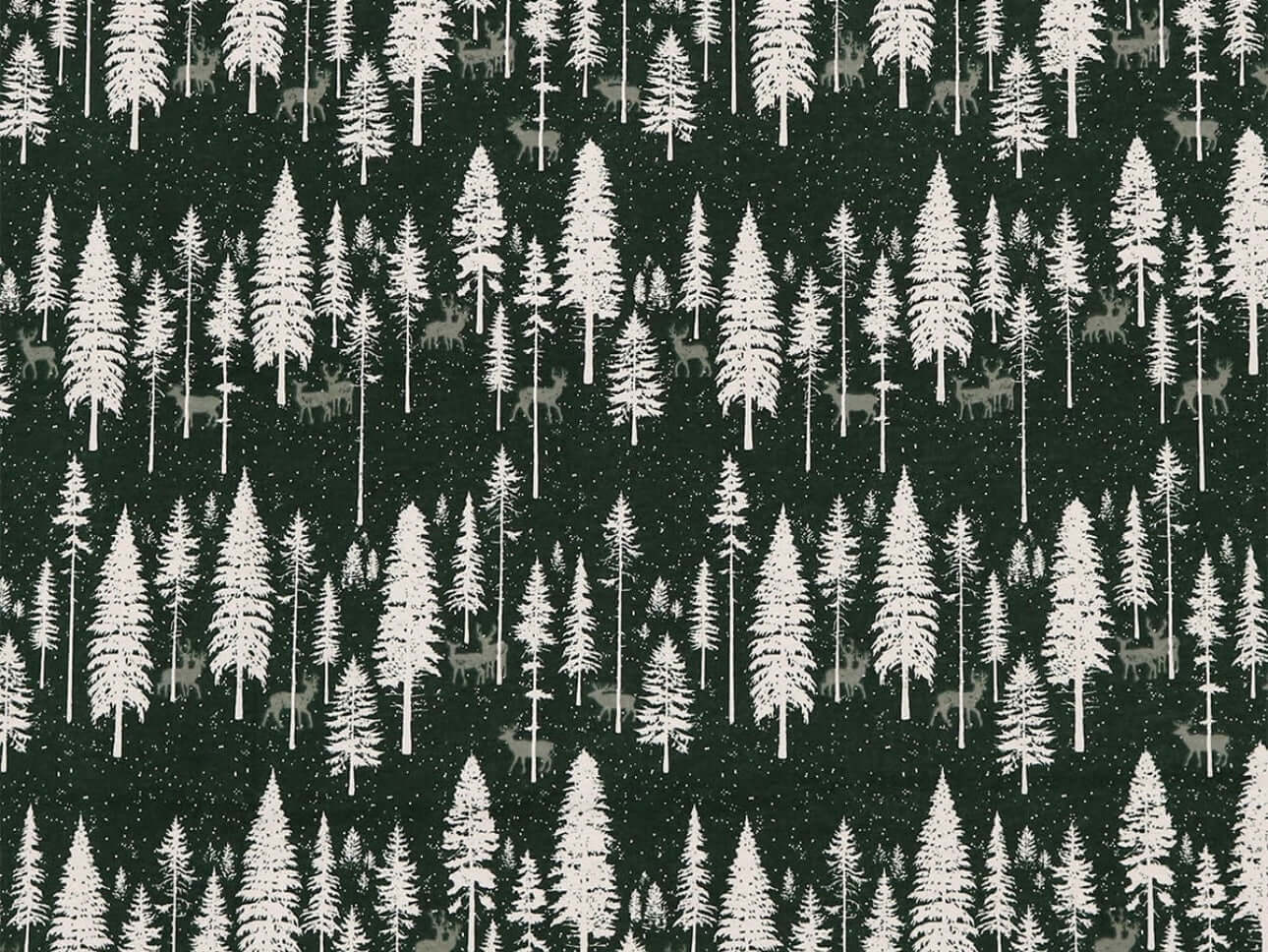 Rice heating pad made with soft cotton flannel with pine trees printed all over it - hunter green background